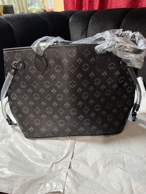 Black Patterned Tote Bag - Designer-Inspired Carryall